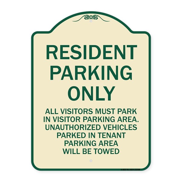 Signmission Parking Resident Parking Only Heavy-Gauge Aluminum Architectural Sign, 24" x 18", TG-1824-23358 A-DES-TG-1824-23358 - main